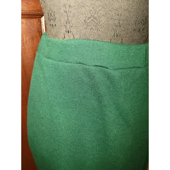 Vintage Express Tricot Green Knit Maxi Skirt S Polyester Cotton Blend - Picture 2 of 6